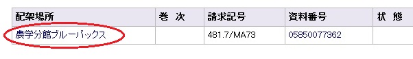 検索画面での表示